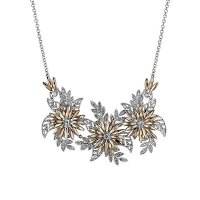 Designer multi tone floral necklace